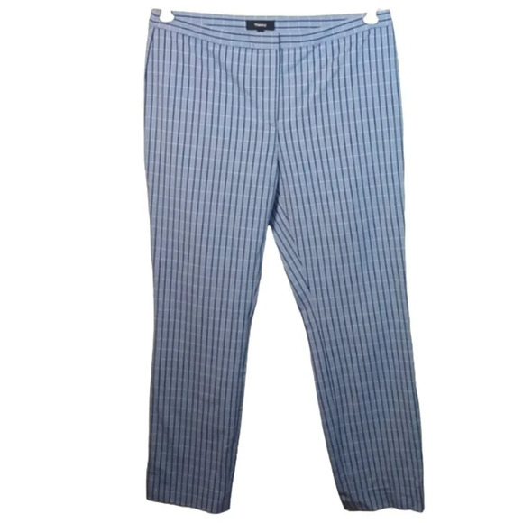 THEORY Classic Screen Viscose Skinny Trousers In Blue Midnight Multi size 8 - Picture 1 of 10